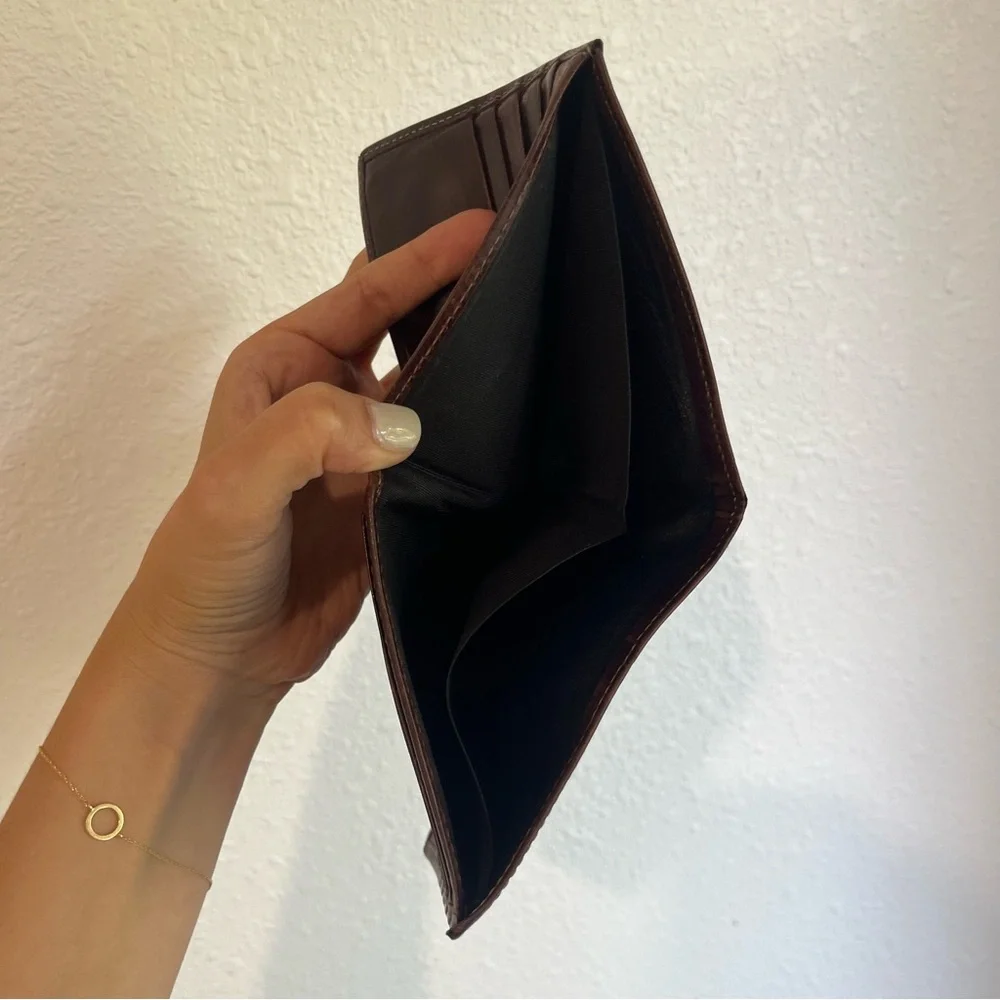 Bosca Hand stained brown leather wallet made in USA
